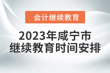 2023年咸寧市會(huì)計(jì)繼續(xù)教育時(shí)間安排