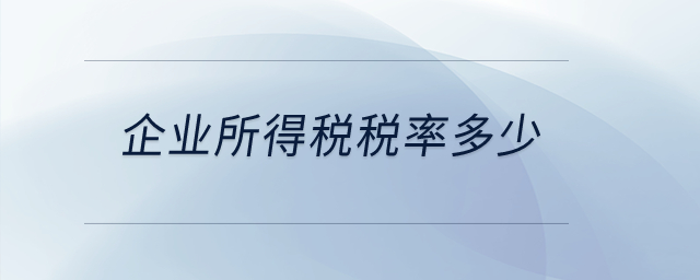 企業(yè)所得稅稅率多少？