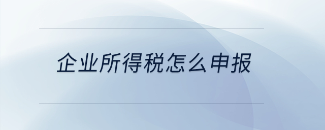 企業(yè)所得稅怎么申報(bào)？