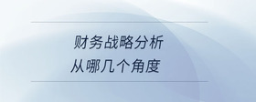 財(cái)務(wù)戰(zhàn)略分析從哪幾個(gè)角度