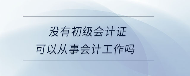 沒(méi)有初級(jí)會(huì)計(jì)證可以從事會(huì)計(jì)工作嗎