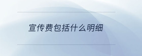 宣傳費(fèi)包括什么明細(xì)