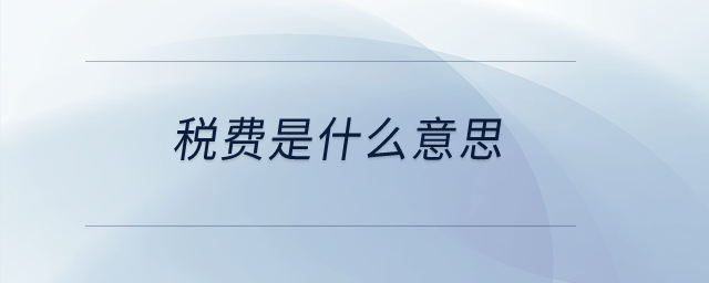 稅費是什么意思？
