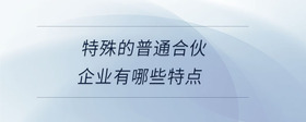 特殊的普通合伙企業(yè)有哪些特點(diǎn)