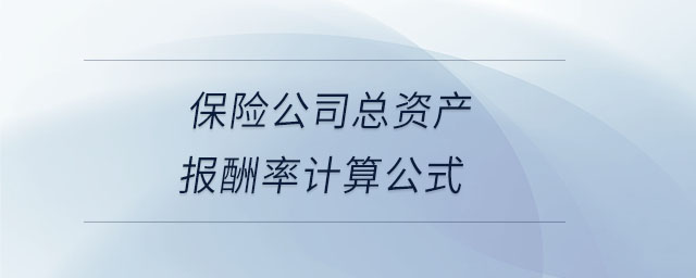 保險公司總資產(chǎn)報酬率計算公式