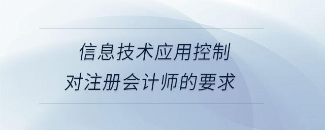 信息技術(shù)應用控制對注冊會計師的要求