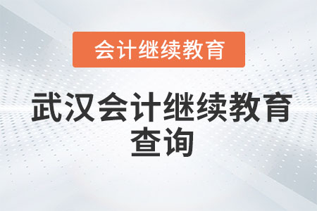武漢2023年會計繼續(xù)教育查詢