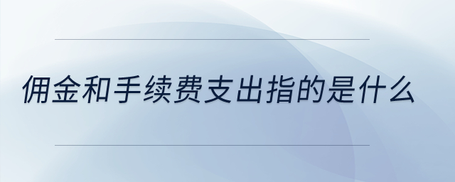 傭金和手續(xù)費(fèi)支出指的是什么？