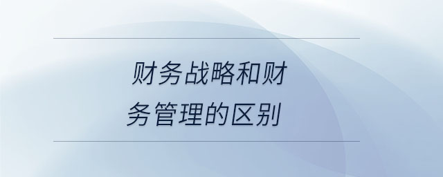 財(cái)務(wù)戰(zhàn)略和財(cái)務(wù)管理的區(qū)別