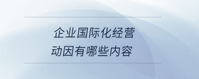 企業(yè)國際化經(jīng)營動因有哪些內(nèi)容