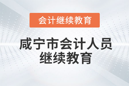 2023年湖北省咸寧市會計人員繼續(xù)教育