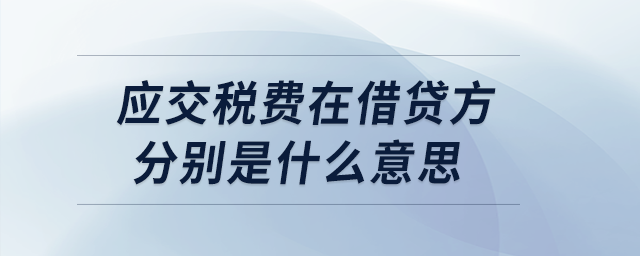 應(yīng)交稅費(fèi)在借貸方分別是什么意思？
