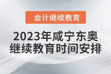 2023年咸寧東奧會計繼續(xù)教育時間安排