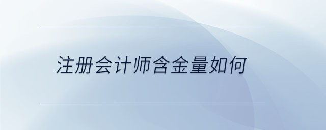 注冊會(huì)計(jì)師含金量如何
