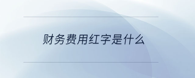 財務費用紅字是什么