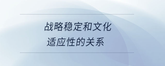 戰(zhàn)略穩(wěn)定和文化適應性的關(guān)系