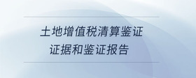 土地增值稅清算鑒證證據(jù)和鑒證報告