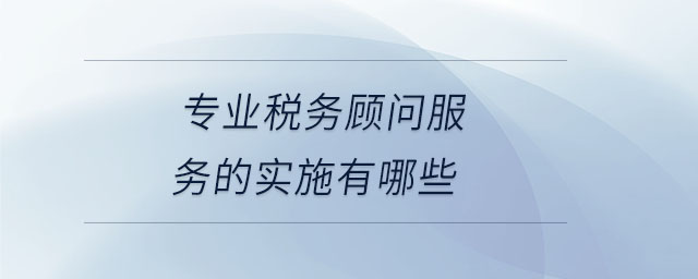 專業(yè)稅務(wù)顧問服務(wù)的實(shí)施有哪些