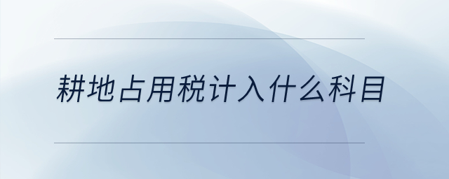 耕地占用稅計入什么科目？