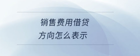 銷售費(fèi)用借貸方向怎么表示