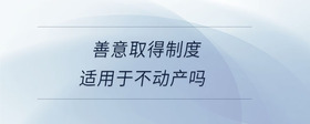 善意取得制度適用于不動(dòng)產(chǎn)嗎