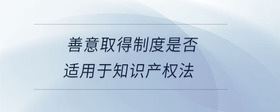 善意取得制度是否適用于知識(shí)產(chǎn)權(quán)法