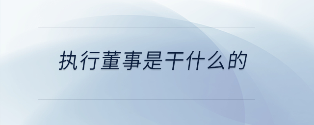 執(zhí)行董事是干什么的？