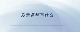 發(fā)票名稱寫什么