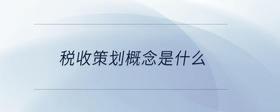 稅收策劃概念是什么