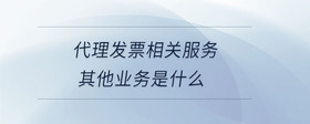 代理發(fā)票相關(guān)服務(wù)其他業(yè)務(wù)是什么