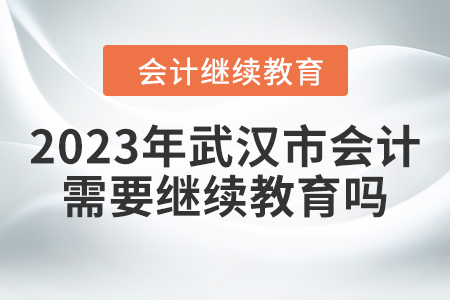 2023年武漢市會(huì)計(jì)人員需要繼續(xù)教育嗎？