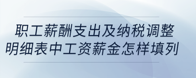 職工薪酬支出及納稅調(diào)整明細(xì)表中工資薪金怎樣填列？