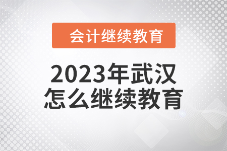 2023年武漢會計怎么繼續(xù)教育？