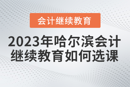 2023年哈爾濱會計繼續(xù)教育如何選課？