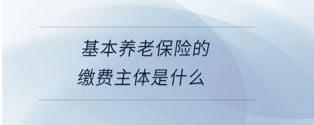 基本養(yǎng)老保險的繳費主體是什么