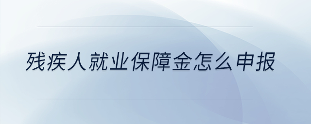 殘疾人就業(yè)保障金怎么申報？