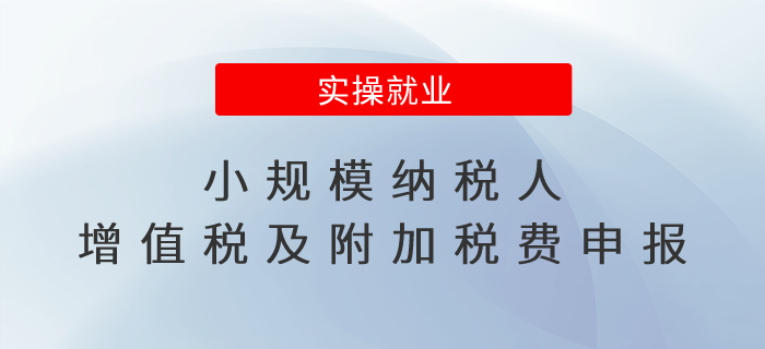小規(guī)模納稅人必看！增值稅及附加稅費申報操作