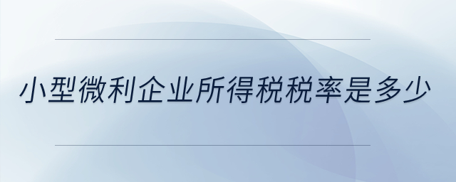 小型微利企業(yè)所得稅稅率是多少？