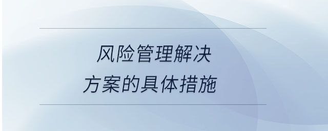 風(fēng)險(xiǎn)管理解決方案的具體措施