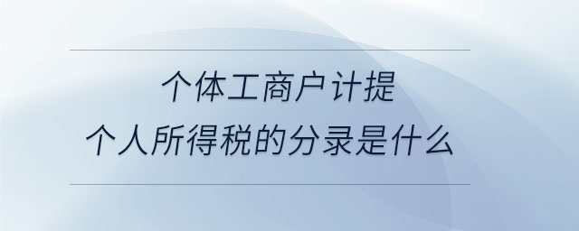 個(gè)體工商戶計(jì)提個(gè)人所得稅的分錄是什么
