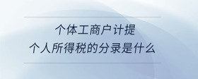 個(gè)體工商戶計(jì)提個(gè)人所得稅的分錄是什么