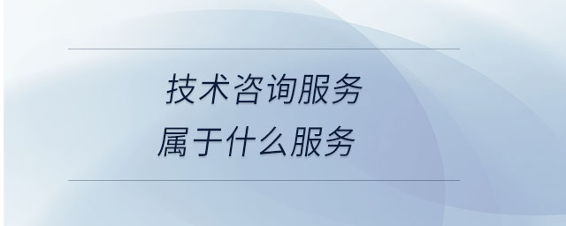 技術(shù)咨詢(xún)服務(wù)屬于什么服務(wù)