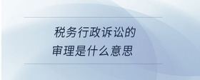 稅務(wù)行政訴訟的審理是什么意思