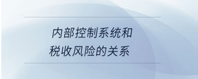 內(nèi)部控制系統(tǒng)和稅收風險的關系