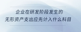 企業(yè)在研發(fā)階段發(fā)生的無(wú)形資產(chǎn)支出應(yīng)先計(jì)入什么科目