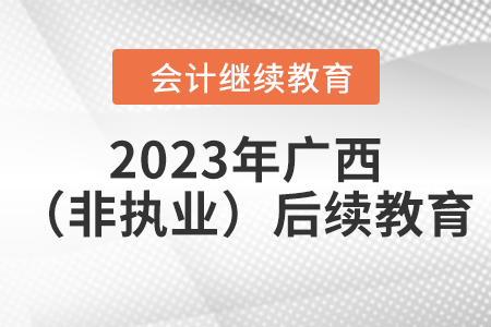 2023年廣西壯族自治區(qū)（非執(zhí)業(yè)）注冊會計師后續(xù)教育規(guī)則