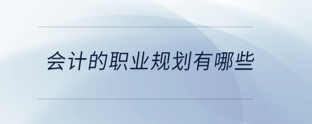 會計的職業(yè)規(guī)劃有哪些？