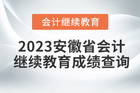 2023安徽省會(huì)計(jì)繼續(xù)教育成績查詢