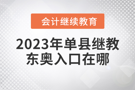 2023年單縣會計人員繼續(xù)教育東奧入口在哪？