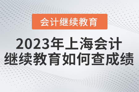 2023年上海東奧會(huì)計(jì)繼續(xù)教育如何查詢成績(jī)？